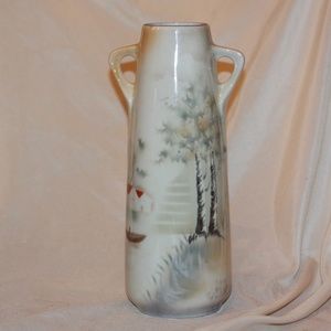 Prov Saxe ES Germany Large 10” VINTAGE Scenic Vase